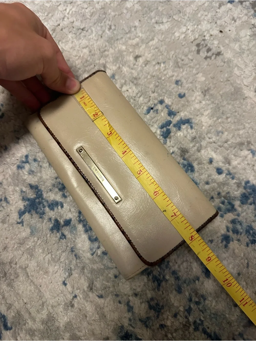 Brahmin Jillian Wallet Ivory Summer Tuscan Tri-Texture Leather Fold Zipper